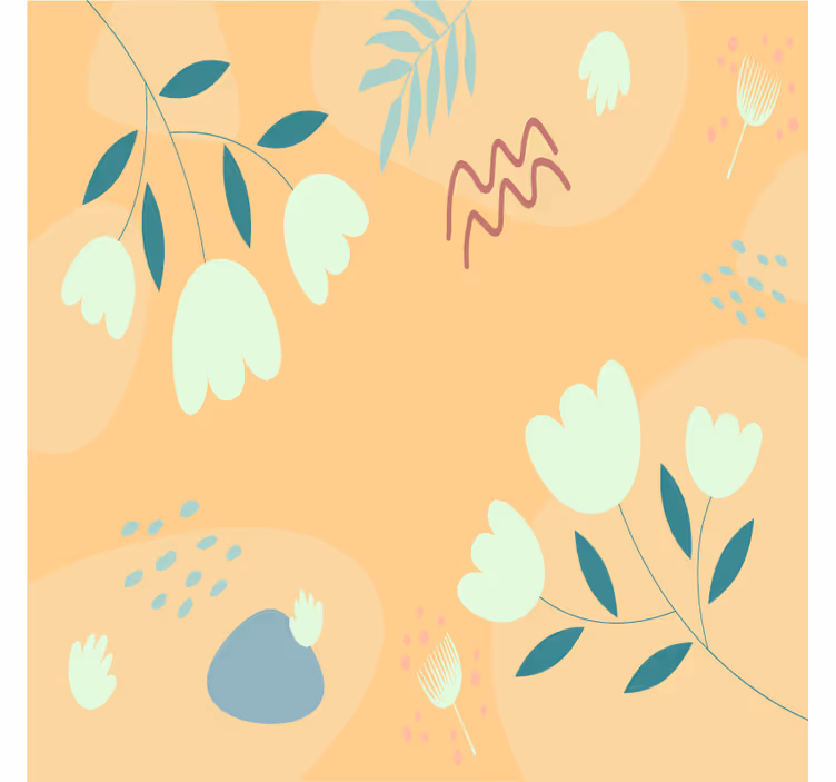 現代のコースター 花柄ミニマリストパターン - TENSTICKERS