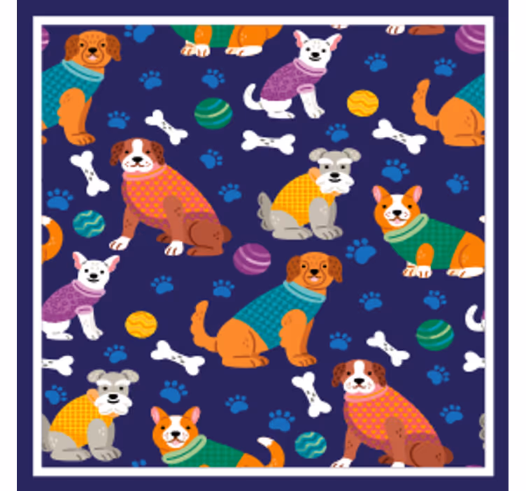 コースターカスタマイズカラフルな犬のパターン - TENSTICKERS