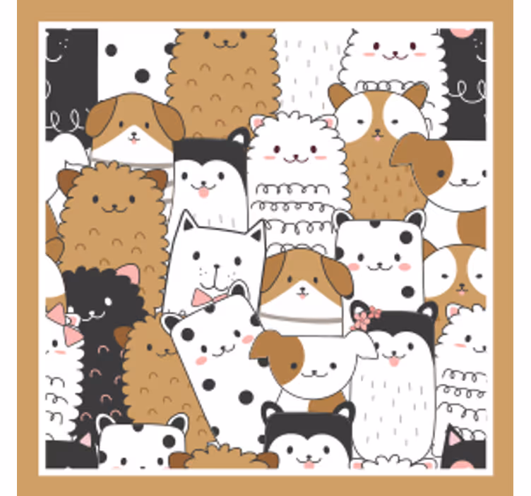 コースター フリーク 可愛い動物の顔パターン - TENSTICKERS