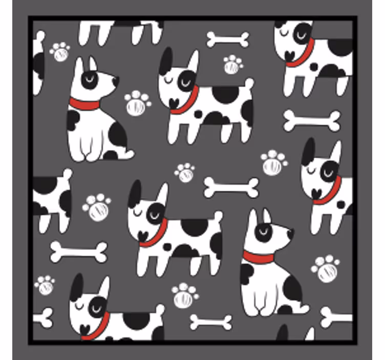 現代のコースター遊び心満載の犬柄 - TENSTICKERS