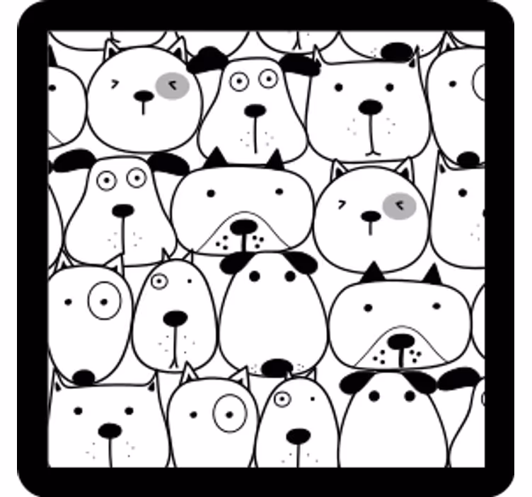 コースター フリーク 楽しい犬の顔 - TENSTICKERS