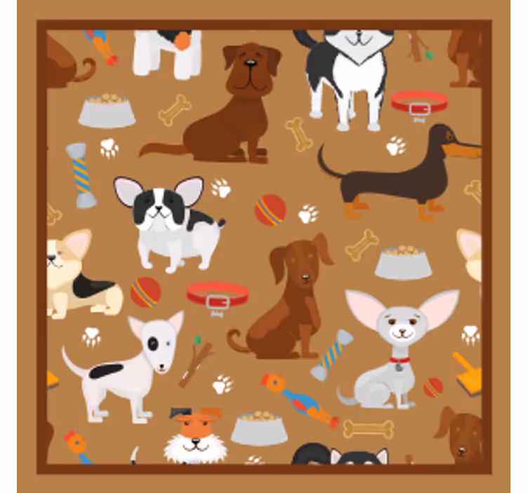 現代のコースター楽しい犬のイラスト - TENSTICKERS