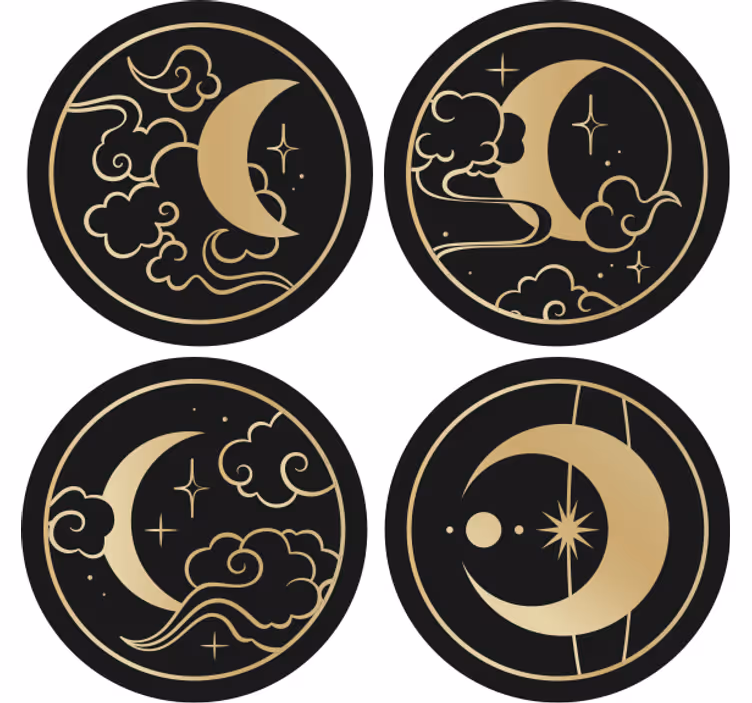 コースター フリーク 天体の月模様 - TENSTICKERS