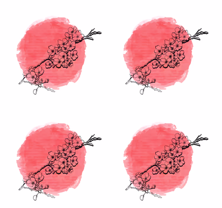 コースターテクスチャ効果 ピンクの花模様 - TENSTICKERS