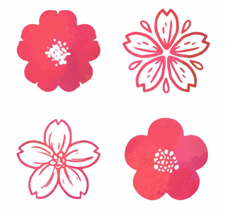 現代のコースター ピンクフローラルエレメント - TENSTICKERS