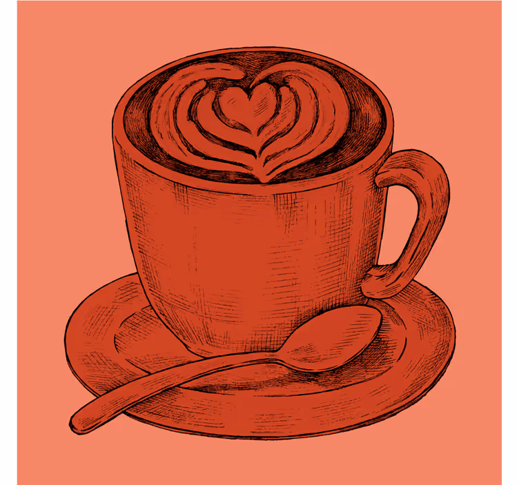 ビンテージ コースター ハートモチーフ コーヒーカップ - TENSTICKERS