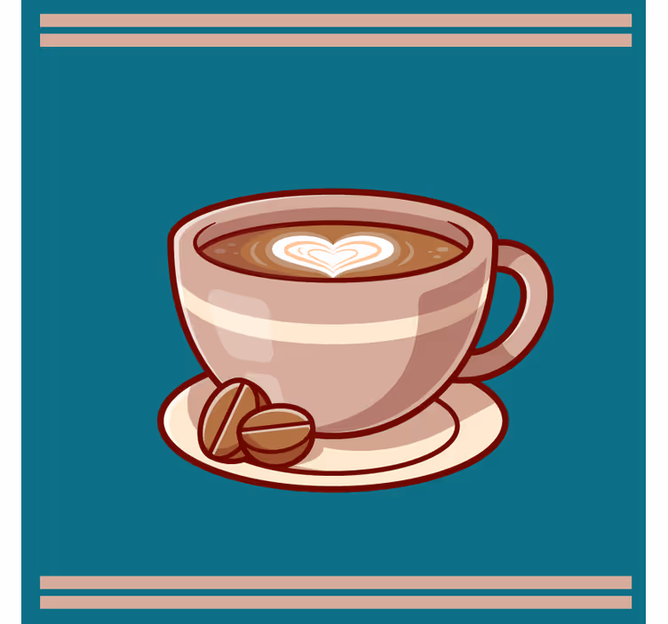 現代のコースターハートのコーヒーカップ - TENSTICKERS
