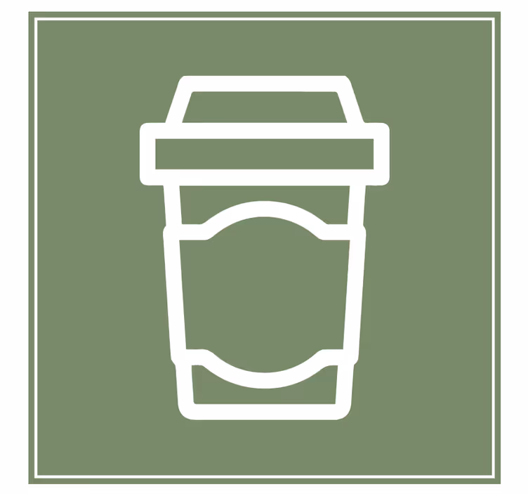 現代のコースター コーヒーカップイラスト - TENSTICKERS