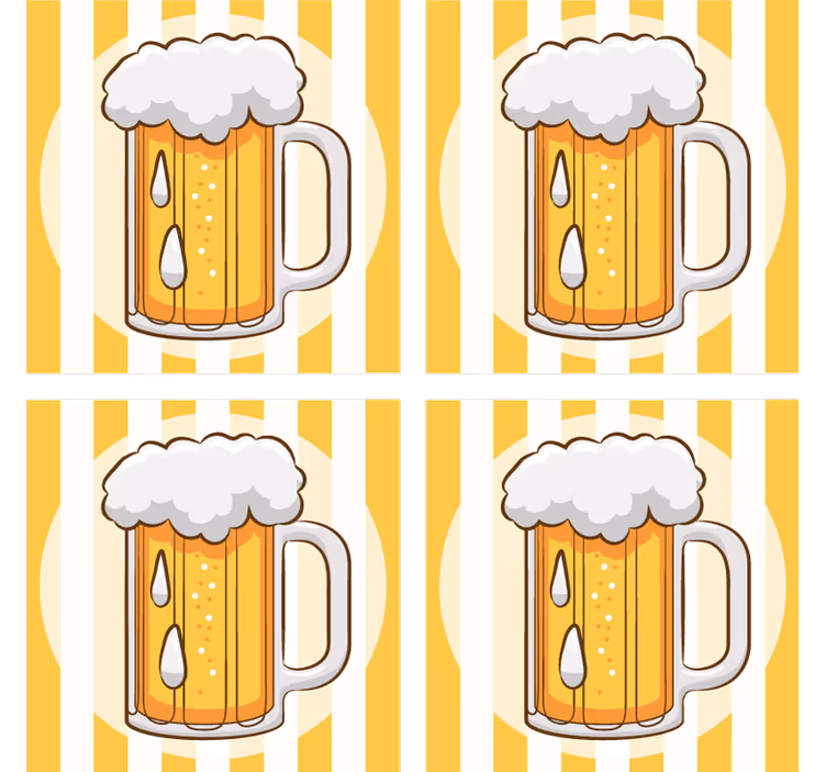 ビールマットイラスト付きビールマグ - TENSTICKERS