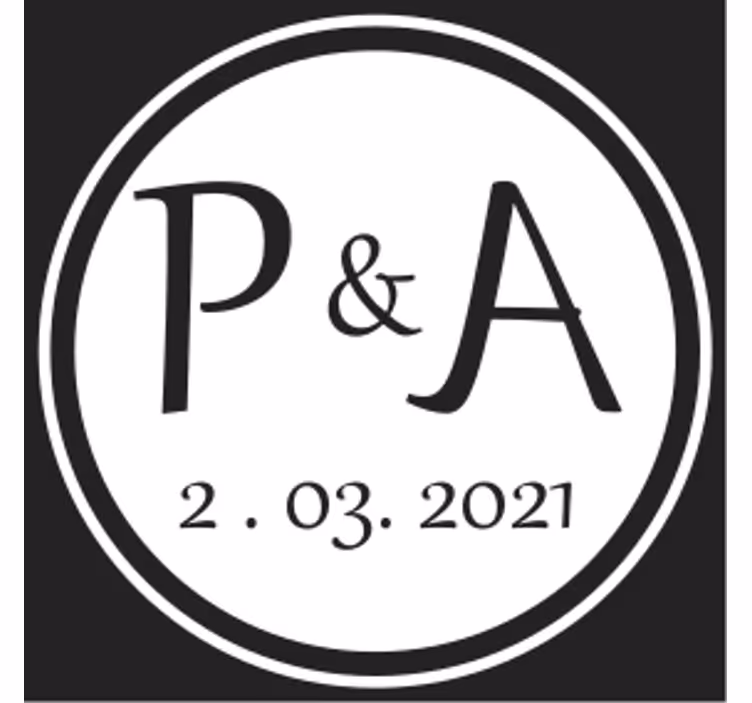 コースターカスタマイズイニシャルモノグラムペアリング - TENSTICKERS