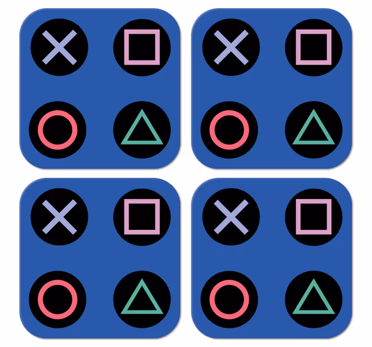 面白いカラフルなプレイステーションパターンオタクコースター - TENSTICKERS
