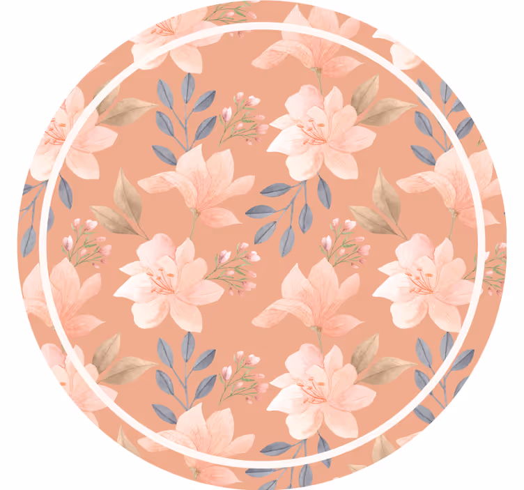 現代のコースター花柄と葉のデザイン - TENSTICKERS