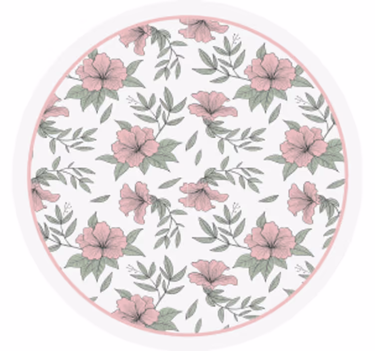 植物のピンクの花モダンコースター - TENSTICKERS