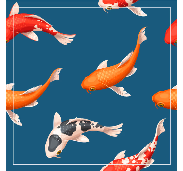 現代のコースター 色とりどりの鯉の模様 - TENSTICKERS