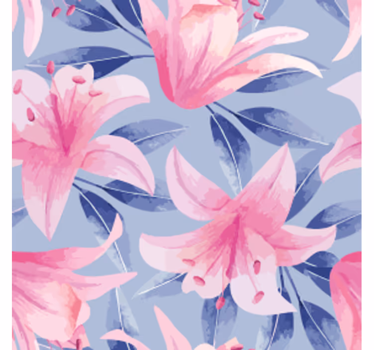 コースターテクスチャ効果ピンクユリの花柄 - TENSTICKERS