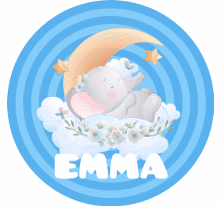 コースターカスタマイズ象と月と星 - TENSTICKERS
