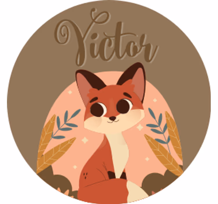 コースターカスタマイズかわいいキツネキャラクター - TENSTICKERS