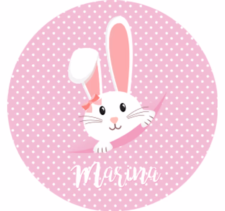 ビンテージ コースター うさぎキャラクターとリボン - TENSTICKERS