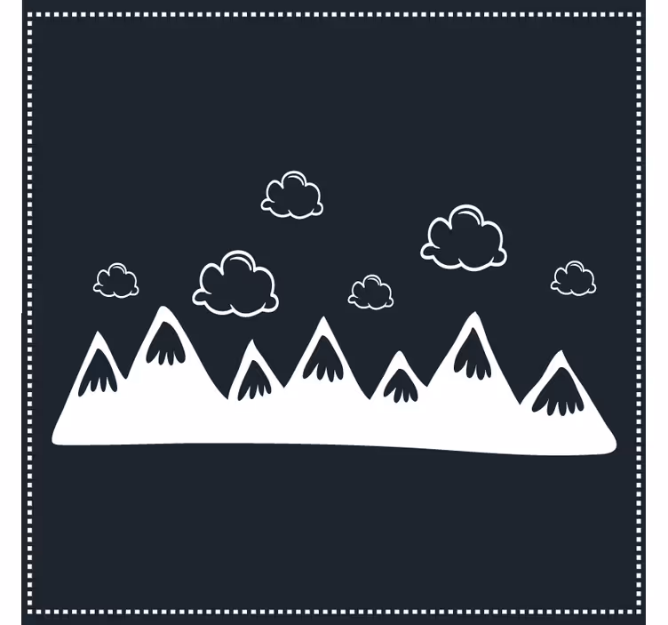 コースターテクスチャ効果山のシルエットと雲 - TENSTICKERS
