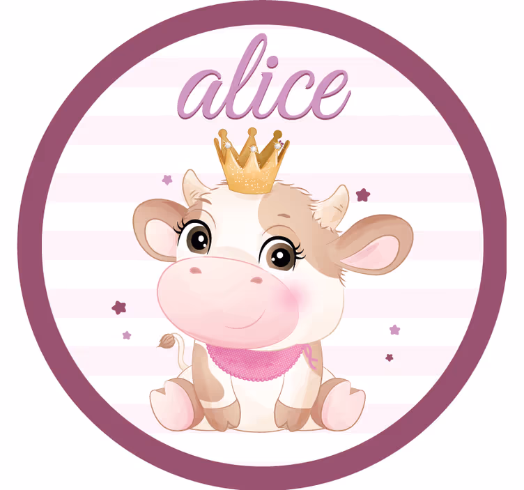 コースターカスタマイズかわいい牛キャラクター - TENSTICKERS