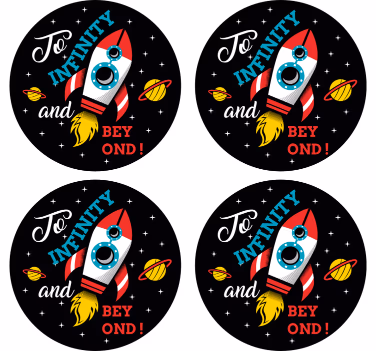 コースター フリーク ロケット発射宇宙テーマ - TENSTICKERS