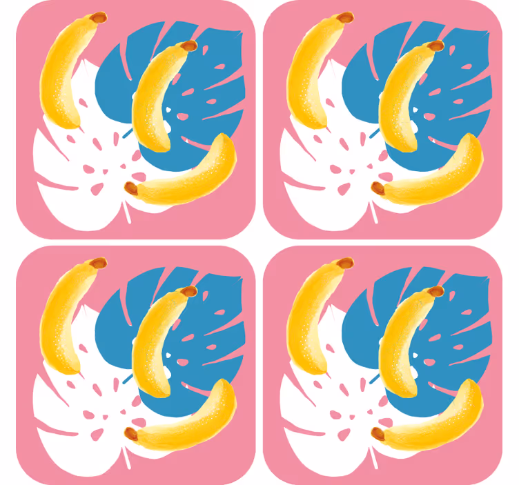 コースター フリーク 鮮やかなバナナアレンジメント - TENSTICKERS
