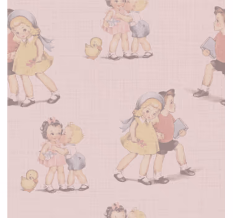 ビンテージ コースター 子どもたちの遊び心あふれるイラスト - TENSTICKERS
