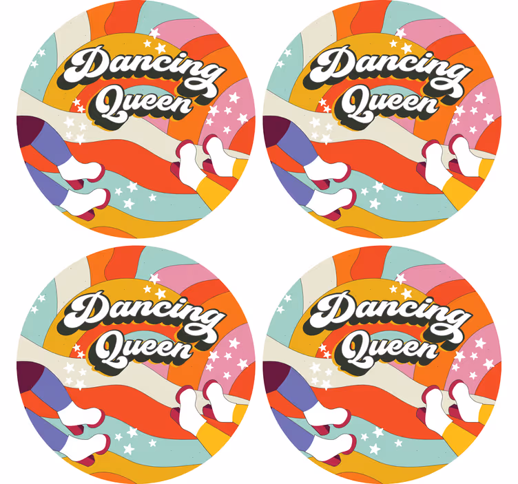 コースターカスタマイズカラフルダンスフィートデザイン - TENSTICKERS