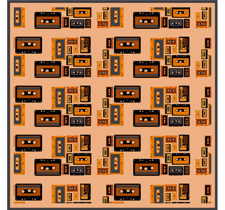 コースター フリーク ヴィンテージカセットパターン - TENSTICKERS