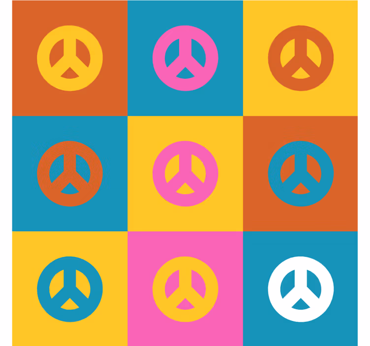 コースター フリーク カラフルな平和のシンボル - TENSTICKERS