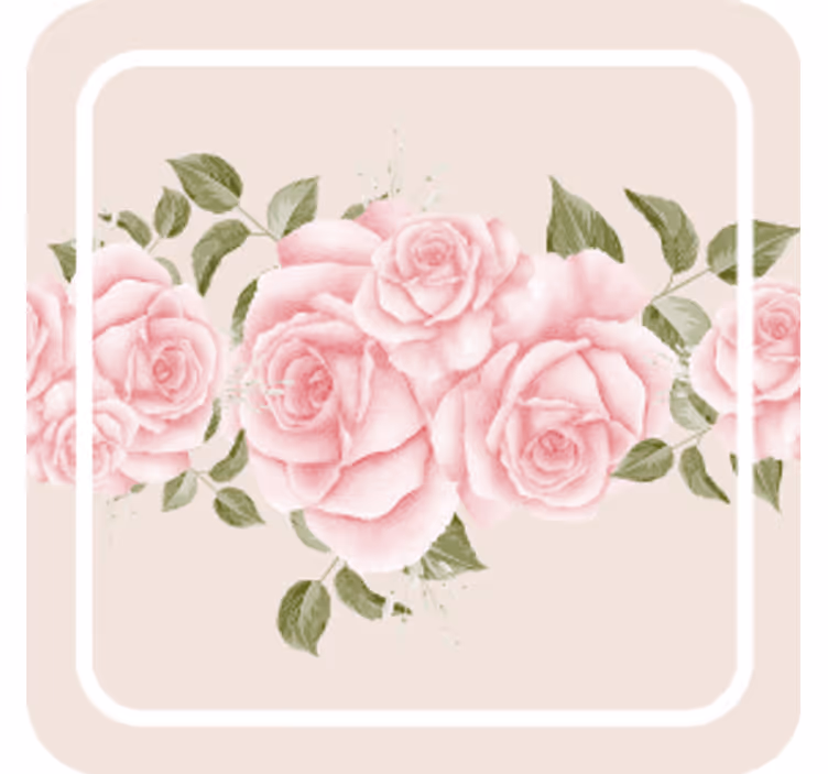 現代のコースター ピンクの花のアレンジメント - TENSTICKERS