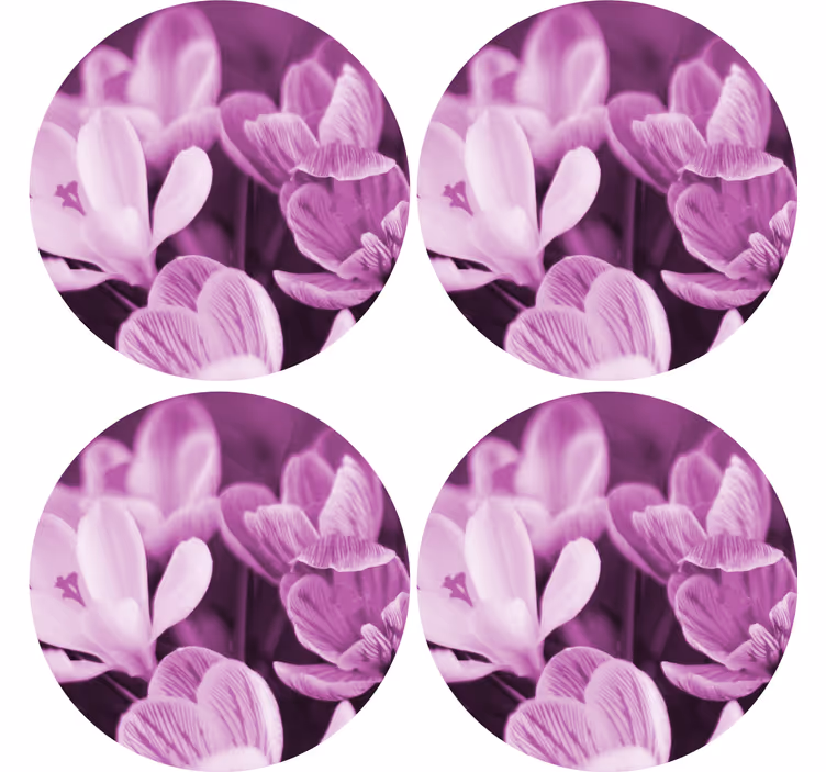 コースターテクスチャ効果鮮やかな花の要素 - TENSTICKERS