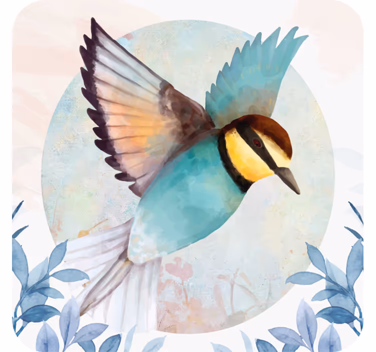 コースター フリーク カラフルな飛ぶ鳥 - TENSTICKERS