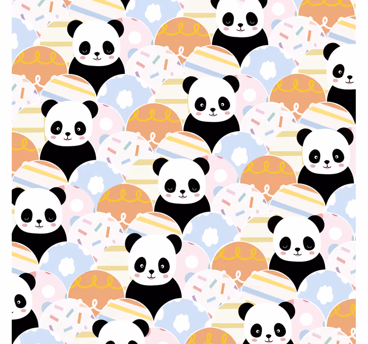 パッチワーク動物パンダデザインヴィンテージコースター - TENSTICKERS