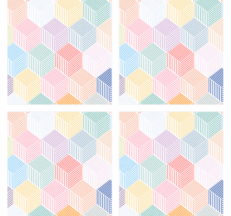 コースターテクスチャ効果幾何学的六角形パターン - TENSTICKERS