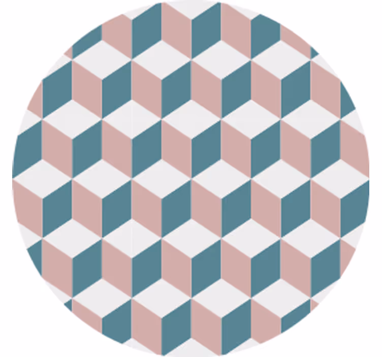 コースターテクスチャ効果幾何学的立方体パターン - TENSTICKERS