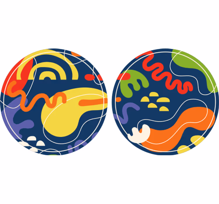 ビールマット鮮やかな幾何学模様 - TENSTICKERS