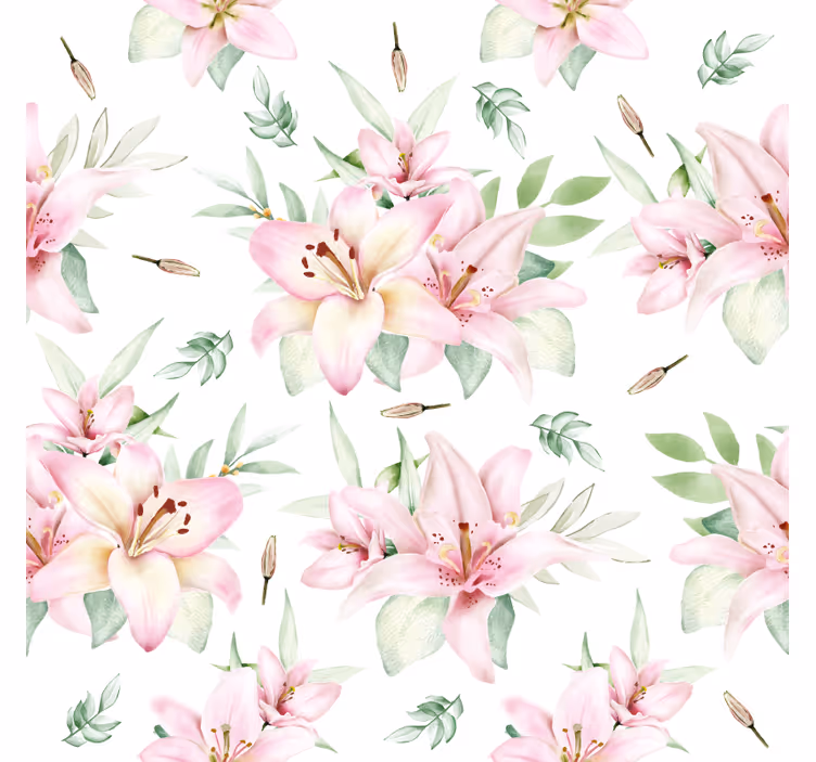 コースターテクスチャ効果ユリの花柄 - TENSTICKERS