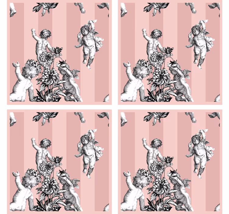 その他のコースター 天使と花のモチーフ - TENSTICKERS