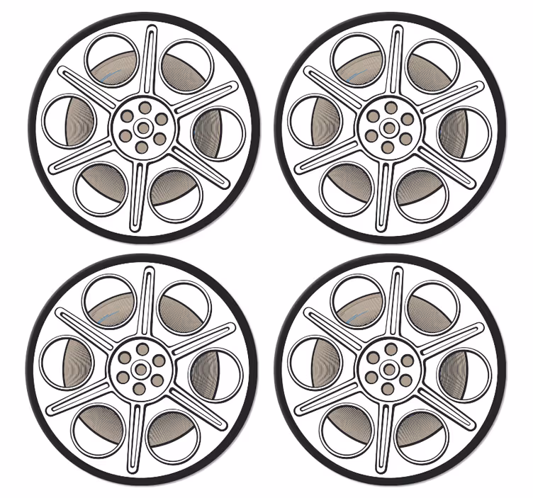 シネマフィルムロールヴィンテージコースター - TENSTICKERS