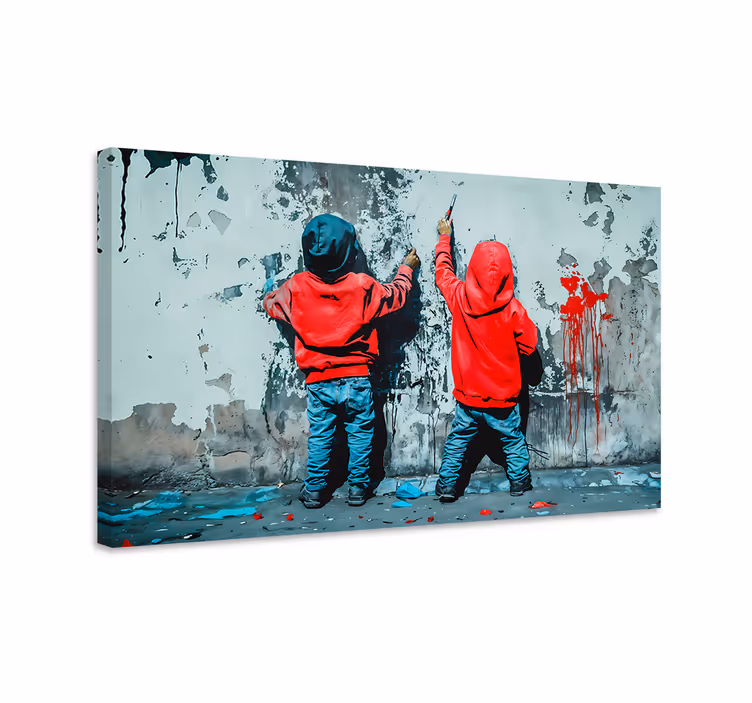 キャンバス 美術 絵画の少年たち - TENSTICKERS