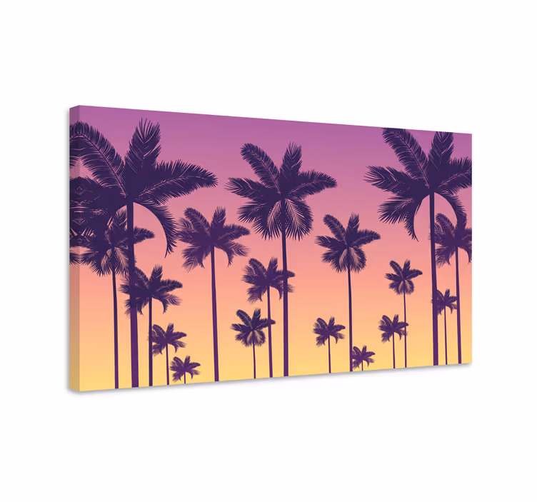 サンセットパームス風景キャンバス - TENSTICKERS