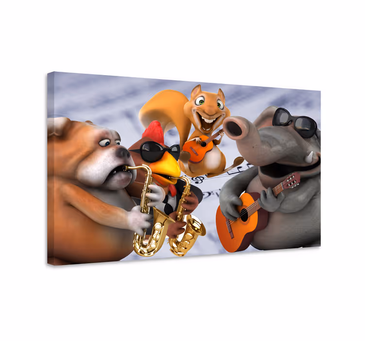 キャンバス 人 動物ミュージシャンバンド - TENSTICKERS