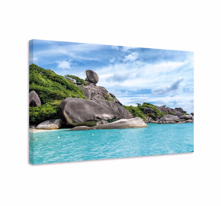 キャンバス 風景 岩の島の眺め - TENSTICKERS