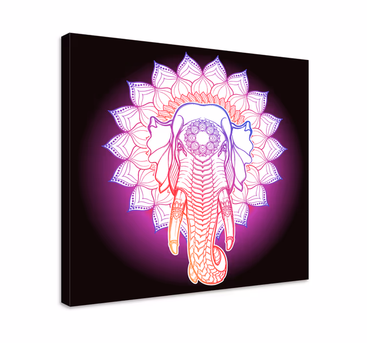 色とりどりの曼荼羅象の帆布 - TENSTICKERS