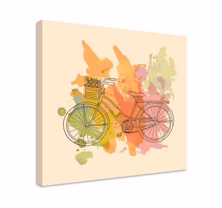 テーブルと他のテキスト自転車とバスケット - TENSTICKERS