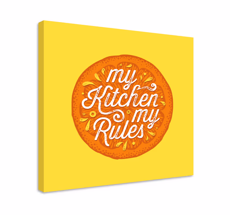 キャンバス 引用符 キッチンルールフレーズ - TENSTICKERS