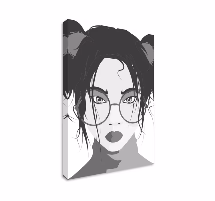キャンバス 人とキャラクター おしゃれな若い女性 - TENSTICKERS