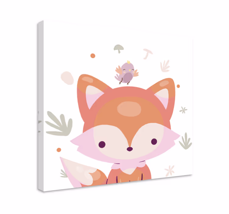 キャンバス 動物 キュートなキツネデザイン - TENSTICKERS