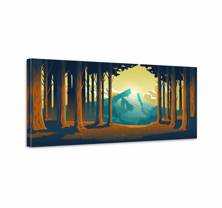 キャンバス 風景 山の森の景色 - TENSTICKERS